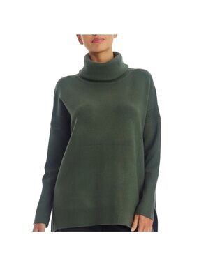 Turtleneck Sweater Tunic in Forest Green - Women